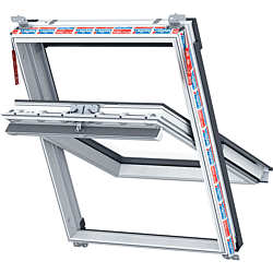 Keylite tuimelvenster Polar met geintregeerd verduisterend gordijn  134x118 cm PCP I 9C T